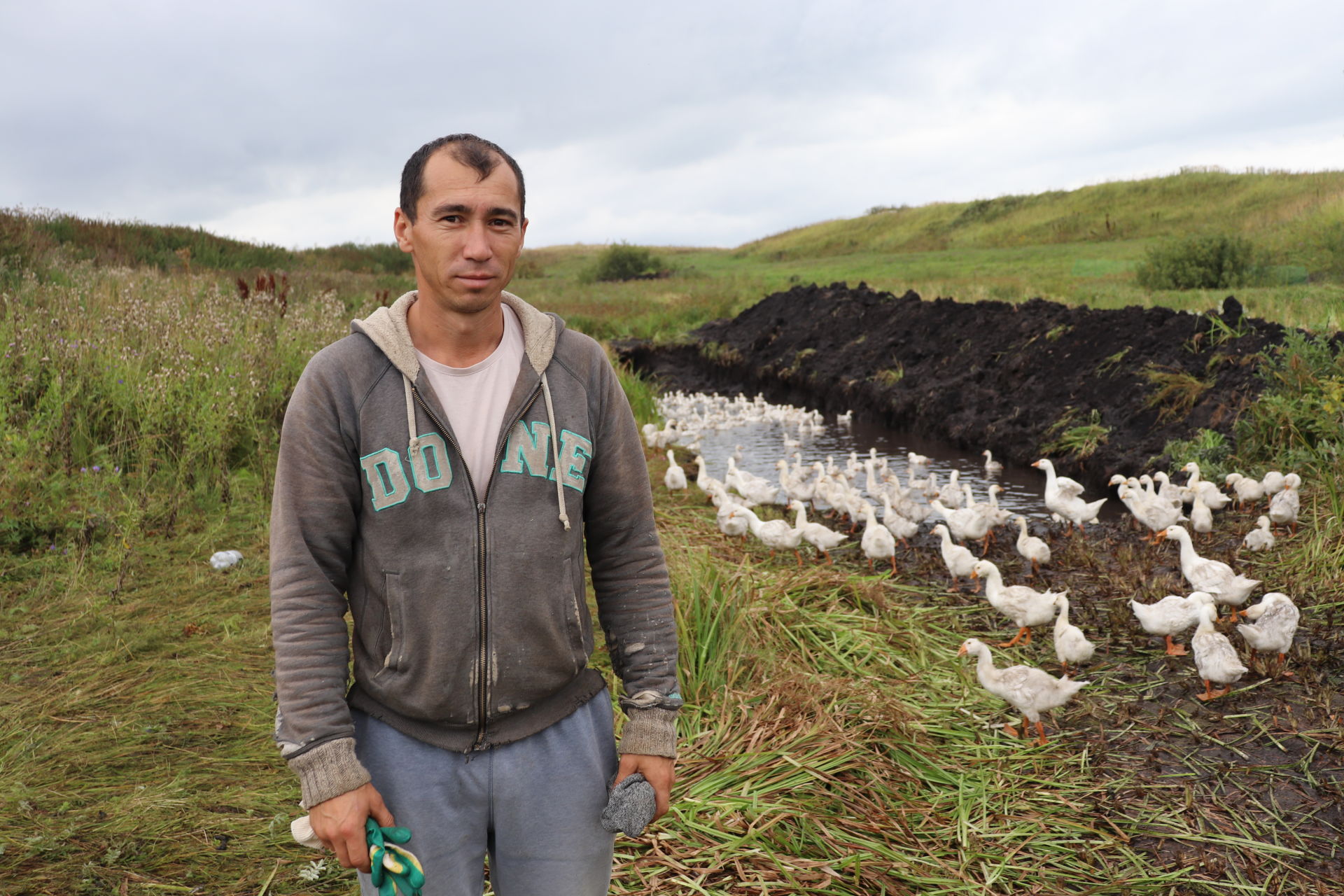 Әлки районында фермер Юрий Ензаев меңнән артык каз һәм тәвә кошлары үстерә