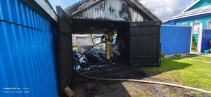 В Новых Салманах, Алькеевского района, пожар уничтожил гараж и машину