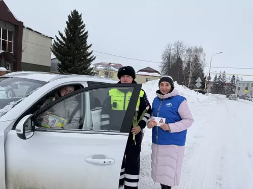 Госавтоинспекция Алькеевского района провела акцию «Цветы для автоледи»