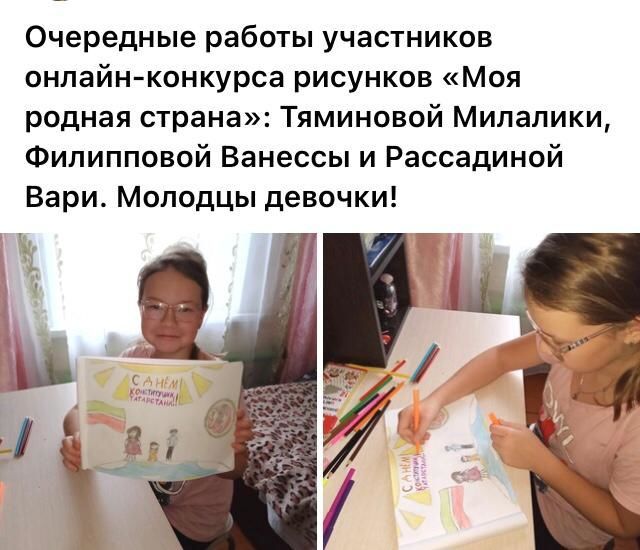 Алькеевский район: ко Дню Конституции Татарстана провели конкурс рисунков в формате онлайн