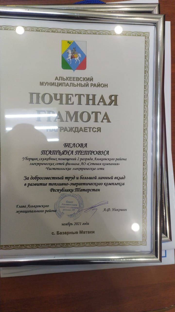 Глава Алькеевского района наградил алькеевцев Почетными грамотами