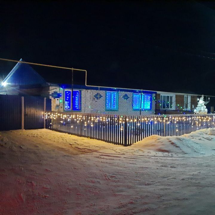 В селе Нижнее Алькеево Алькеевского района много домов, украшенных к Новому году